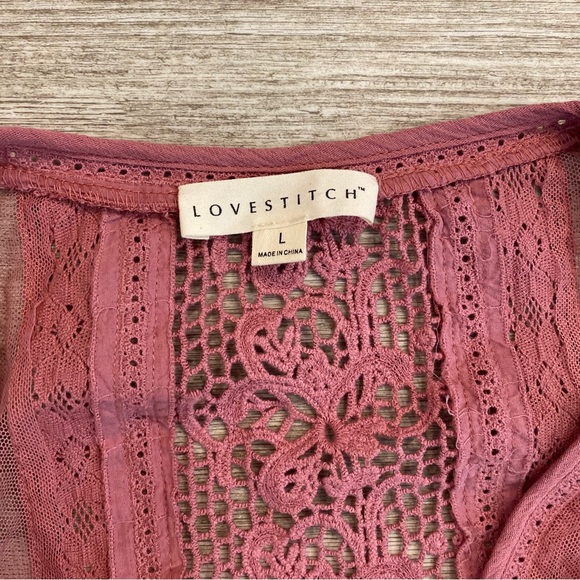 Lovestitch Mauve Lace Detail Blouse - Picture 2 of 5